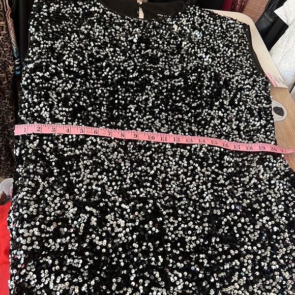 NEW City Chic tunic mini dress sequins black size large - Picture 13 of 13